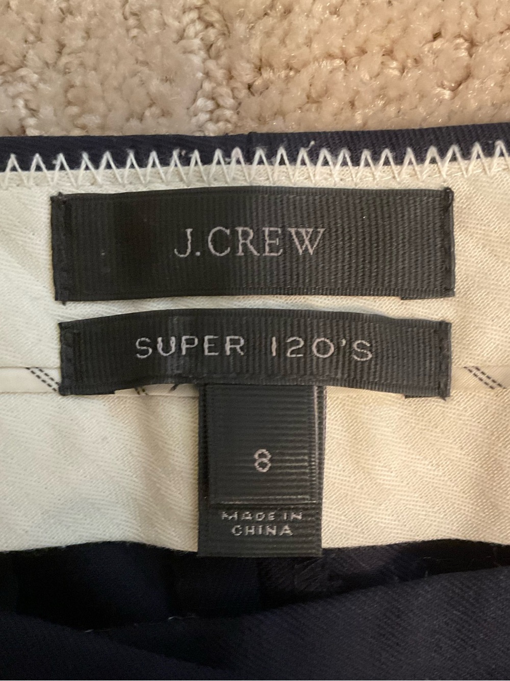 💙J.Crew Super 120s Navy Wool Ankle Straight Pants 8 Minimalist Quiet Luxury EUC - Picture 4 of 10